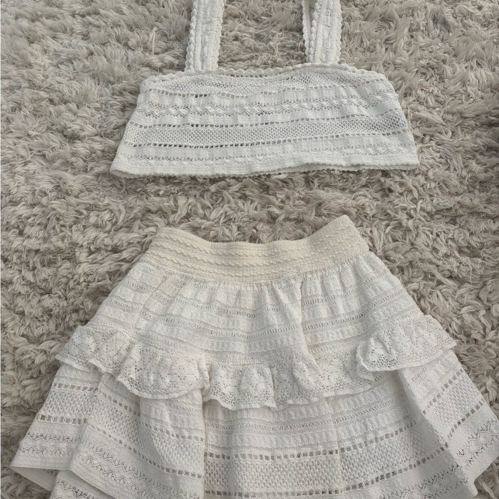 Aerie White Crochet Matching Set